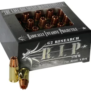 Shop G2 Research R.I.P. 9mm Luger Ammo 92 Grain G2 R.I.P. Fragmenting Hollow Point Lead Free Box of 100 rounds